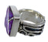 Magenta Turquoise Inlay Sterling Silver Ring Size 5-1/4 AX88655